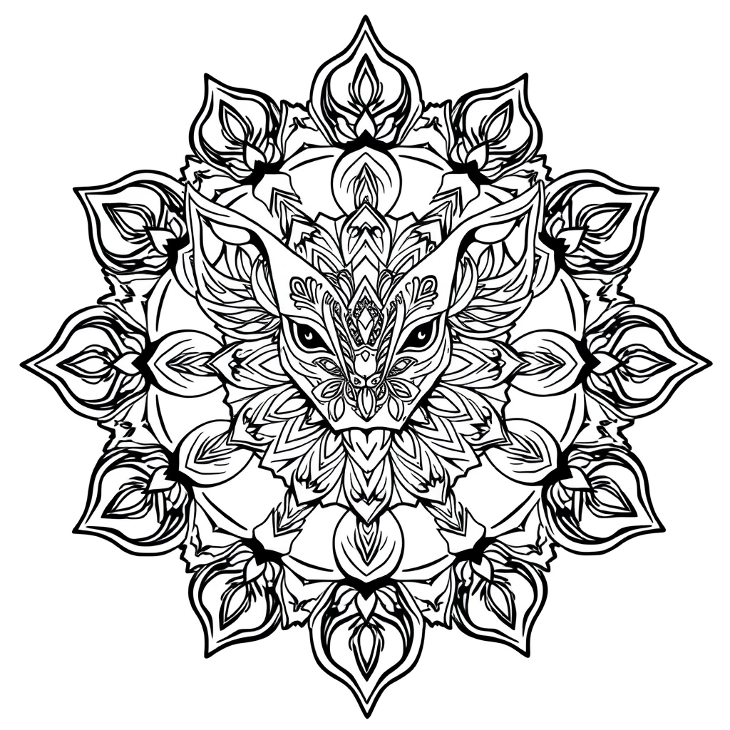 Tier-Mandala Ausmalbild