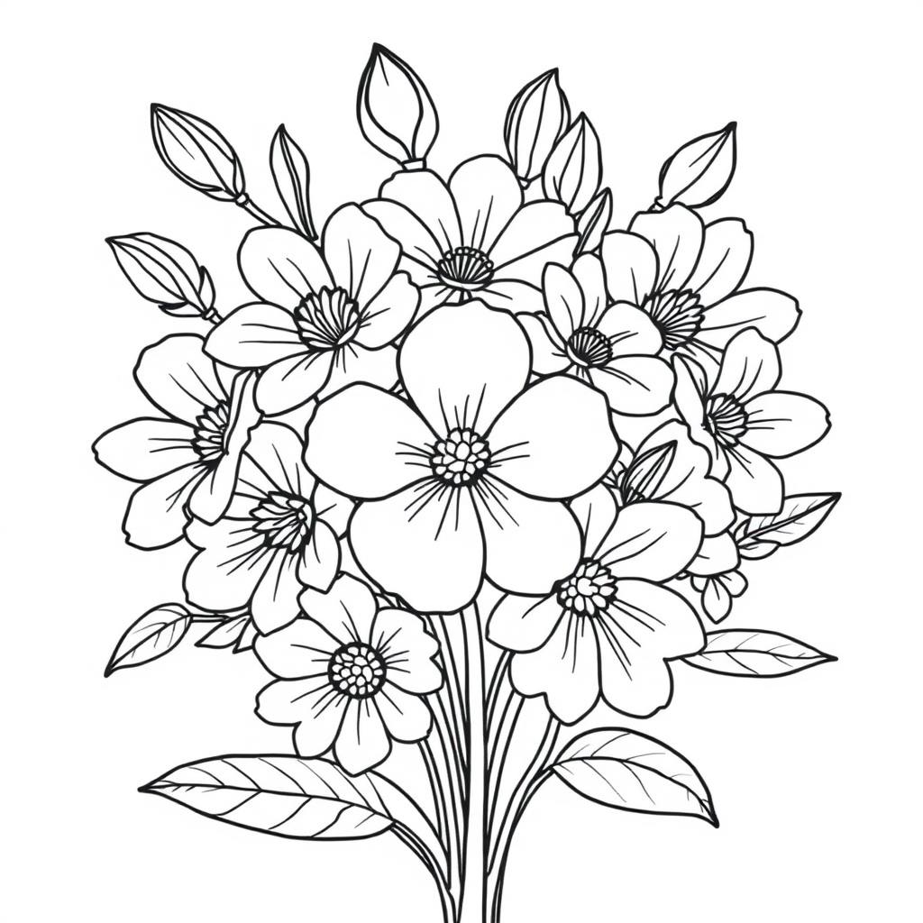 花束 涂色页