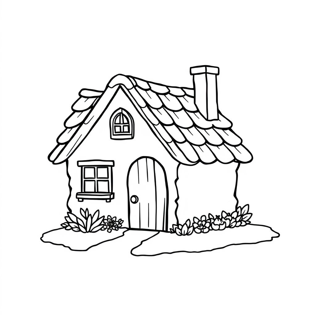 Chaumière Coloriage