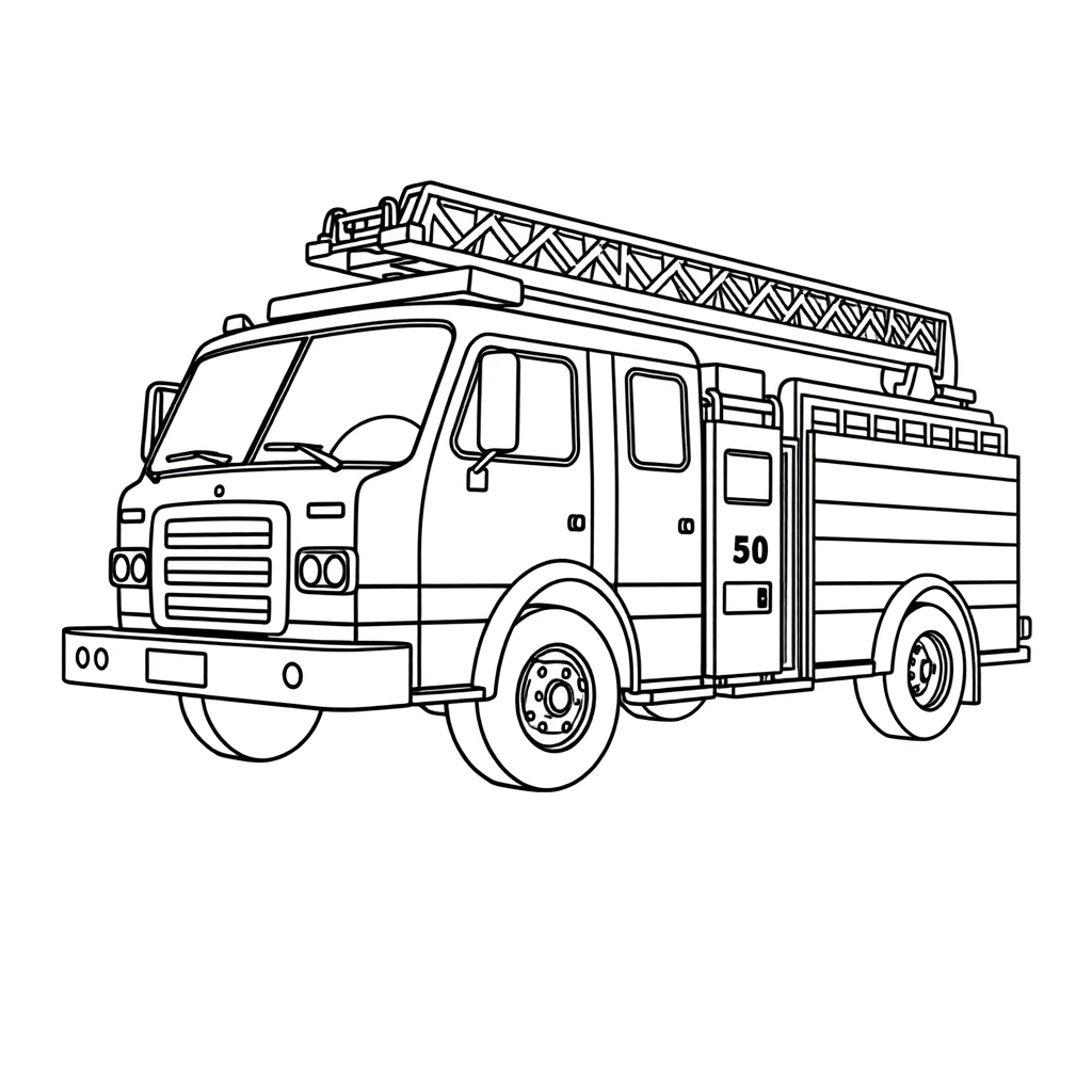 Feuerwehrauto Ausmalbild