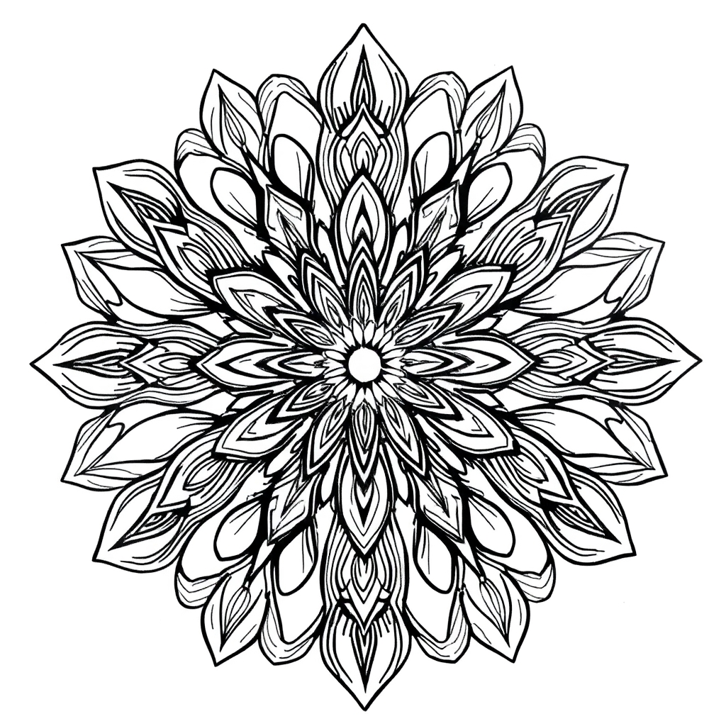 Blumen-Mandala Ausmalbild
