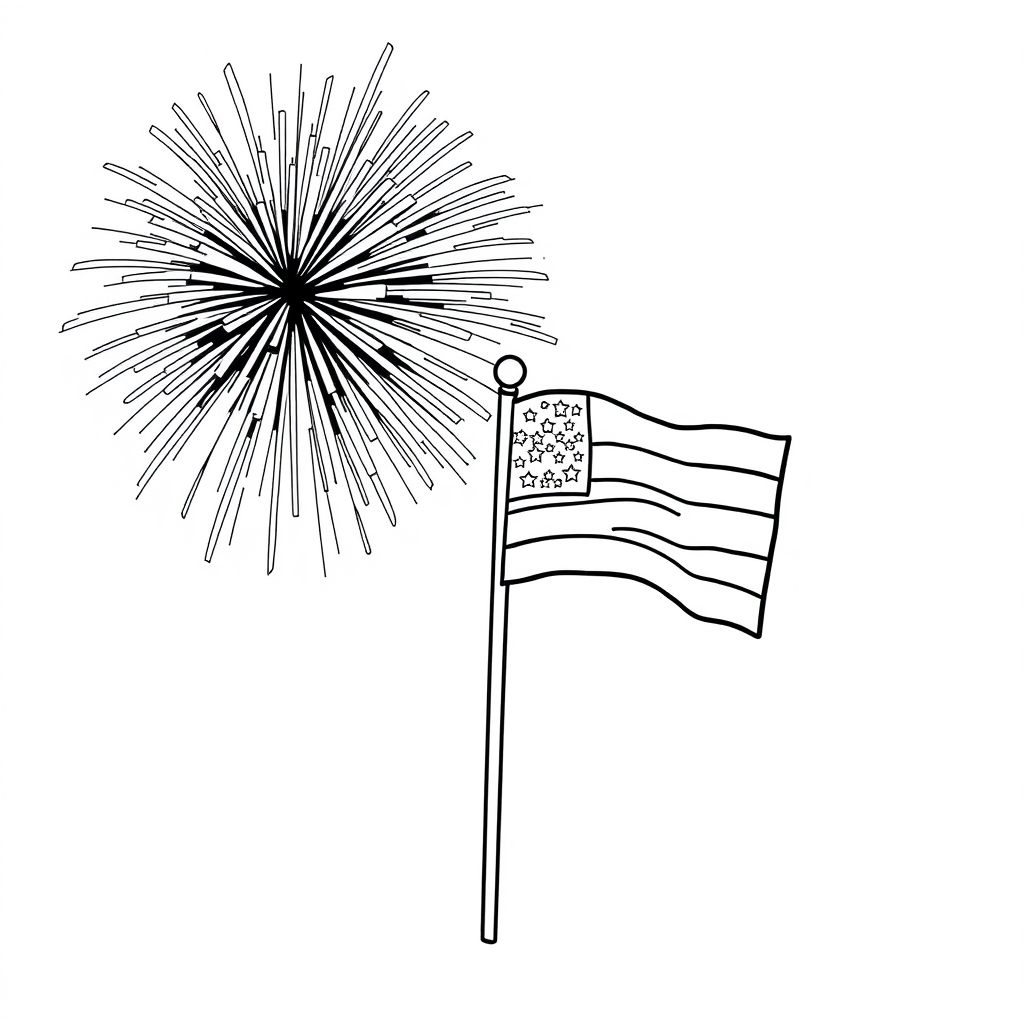 4th of July Coloring Page
