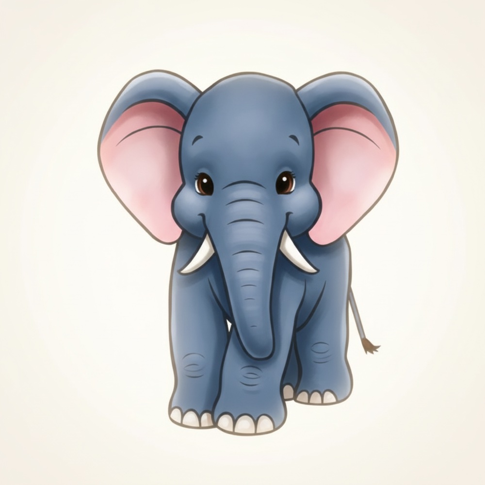 Éléphant — Gouache