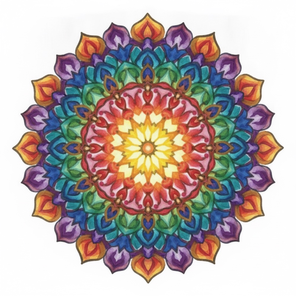 Mandala Géométrique — Gouache
