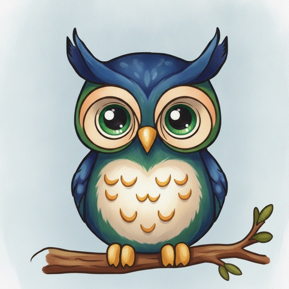 Hibou — Gouache