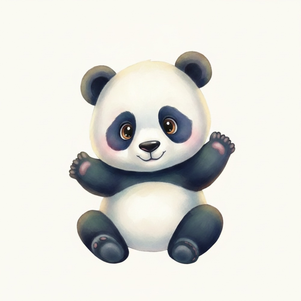 Panda — Gouache