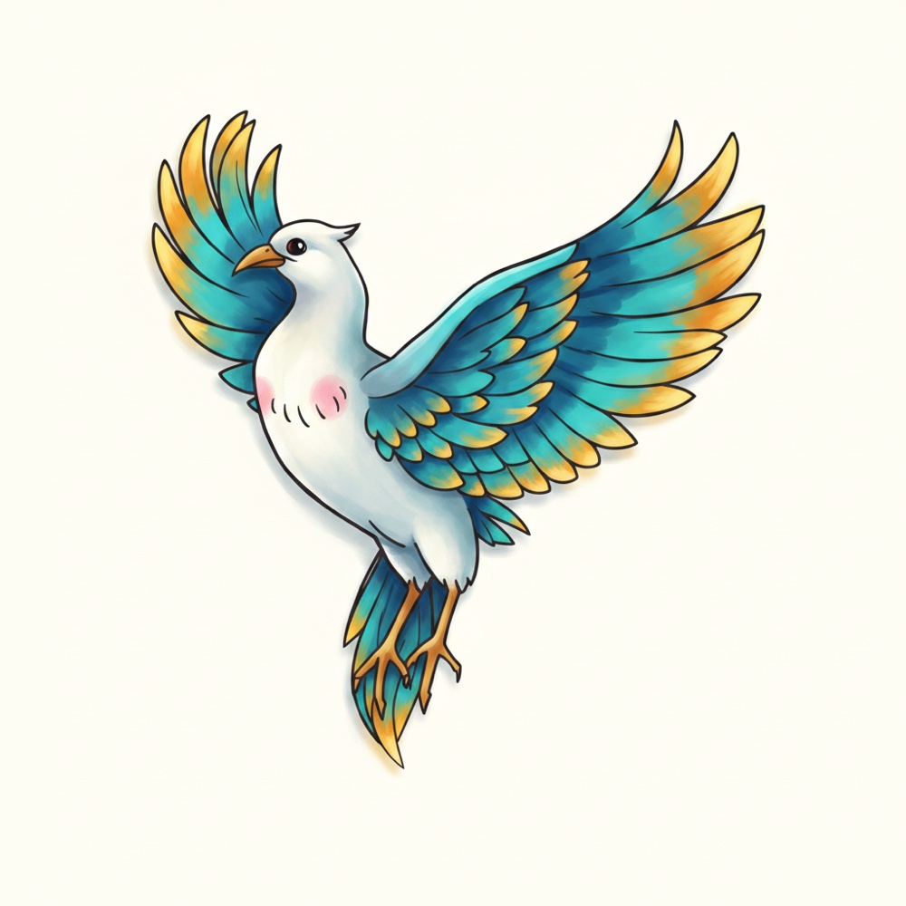 Phénix — Gouache