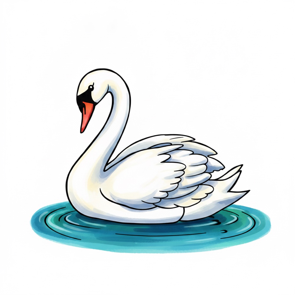 Cygne — Gouache