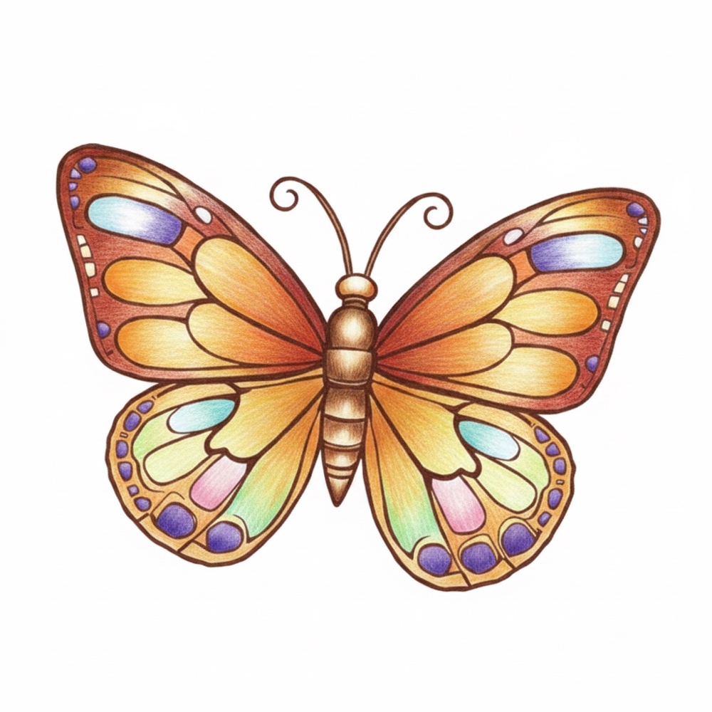 Papillon — Crayon de couleur