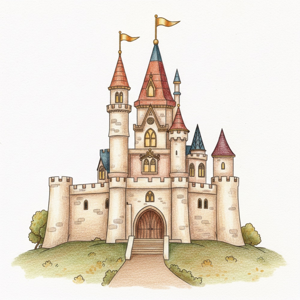 Château — Crayon de couleur