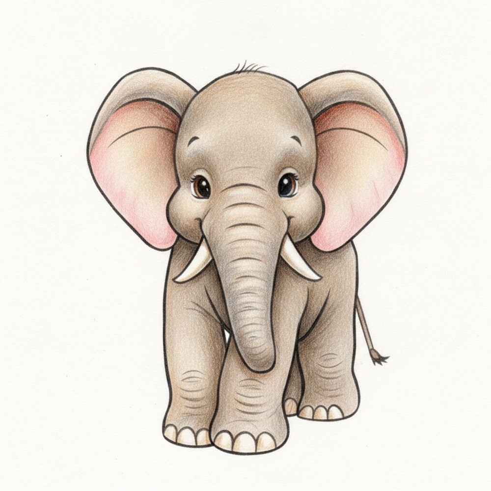 Éléphant — Crayon de couleur