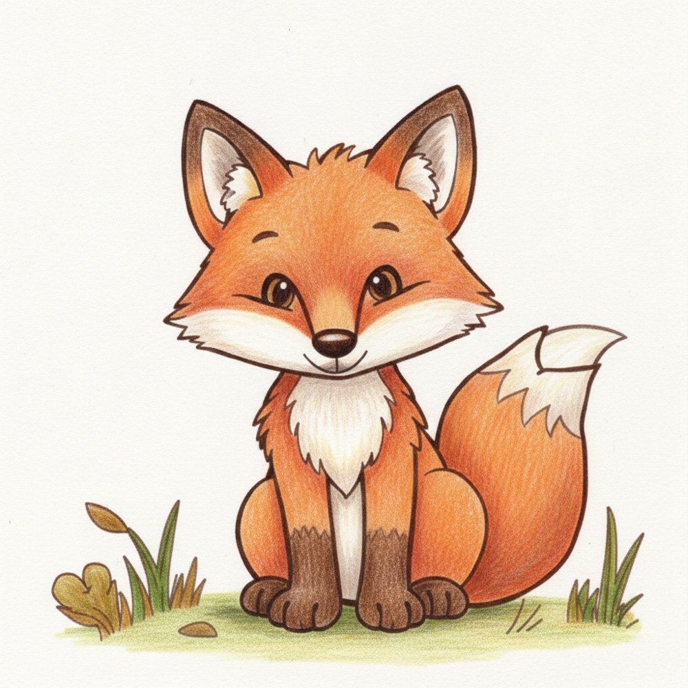 Renard — Crayon de couleur