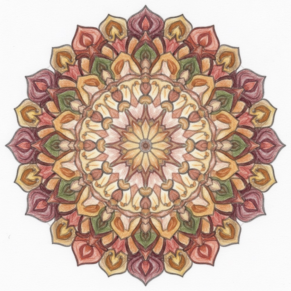 Mandala Géométrique — Crayon de couleur
