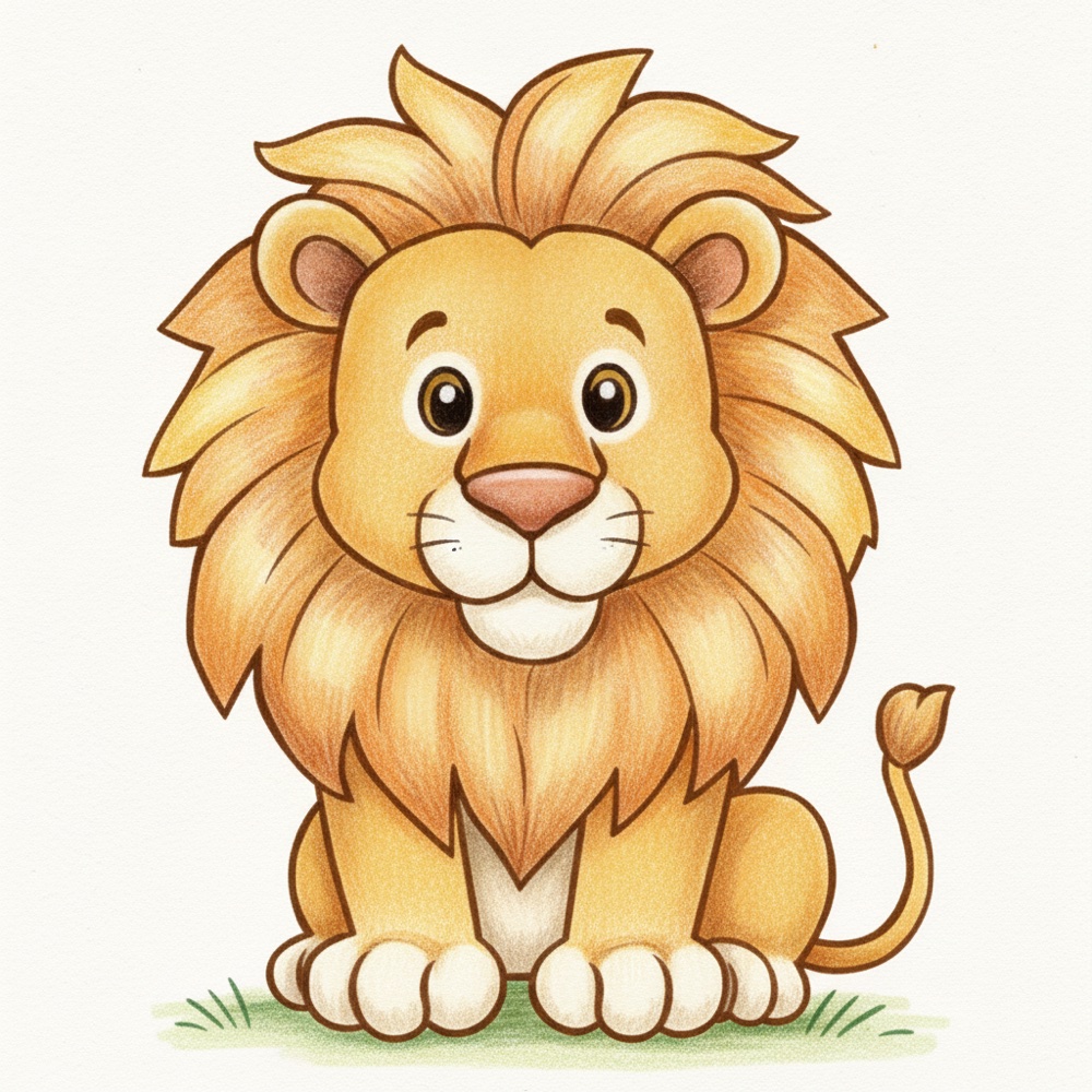 Lion — Crayon de couleur