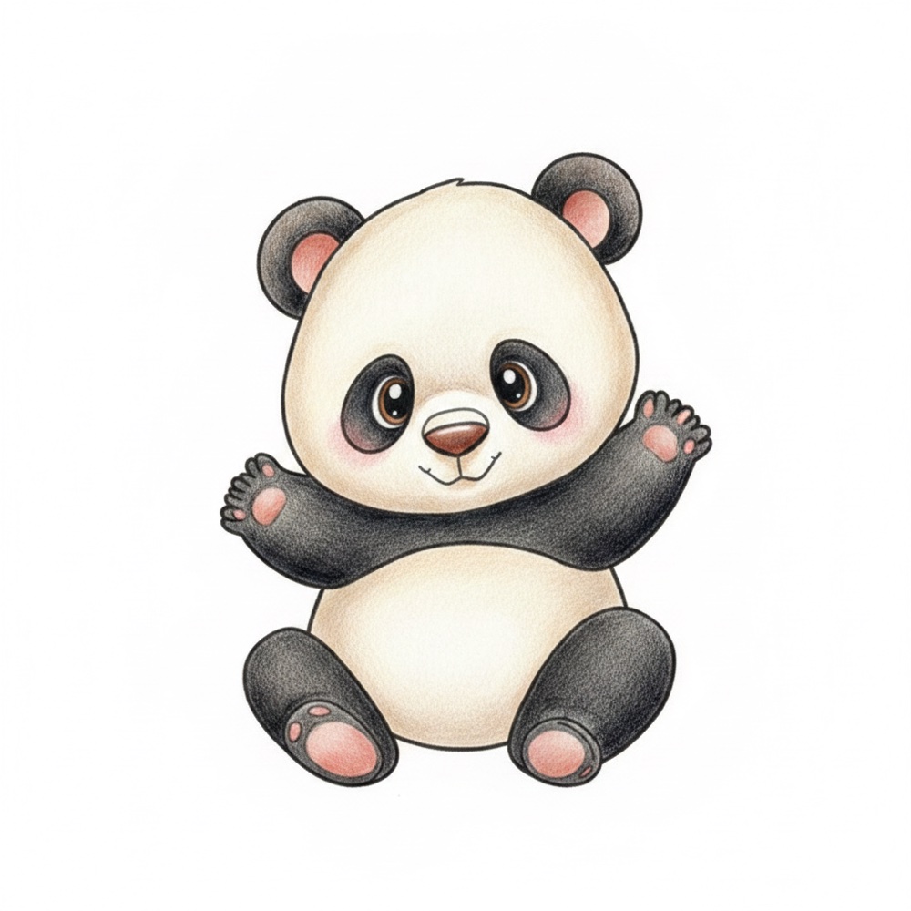 Panda — Crayon de couleur