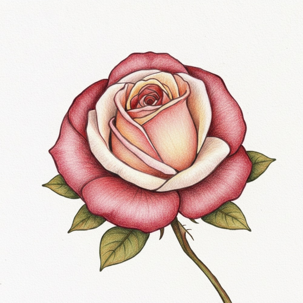 Rose — Crayon de couleur