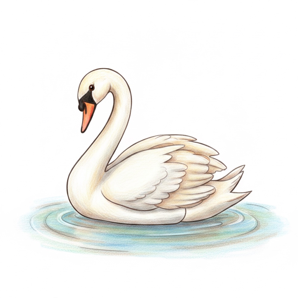 Cygne — Crayon de couleur