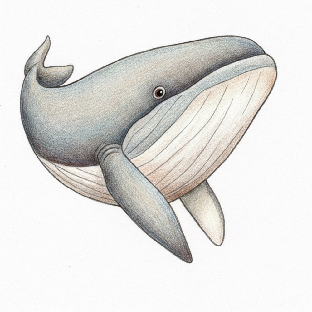 Baleine — Crayon de couleur