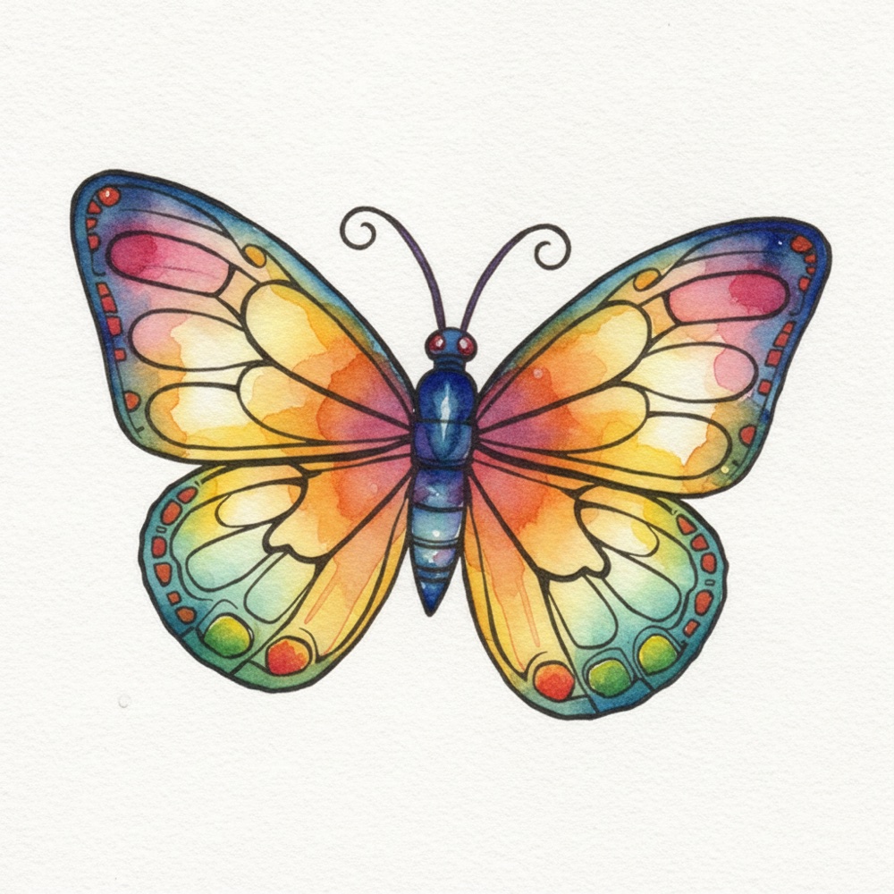 Papillon — Aquarelle