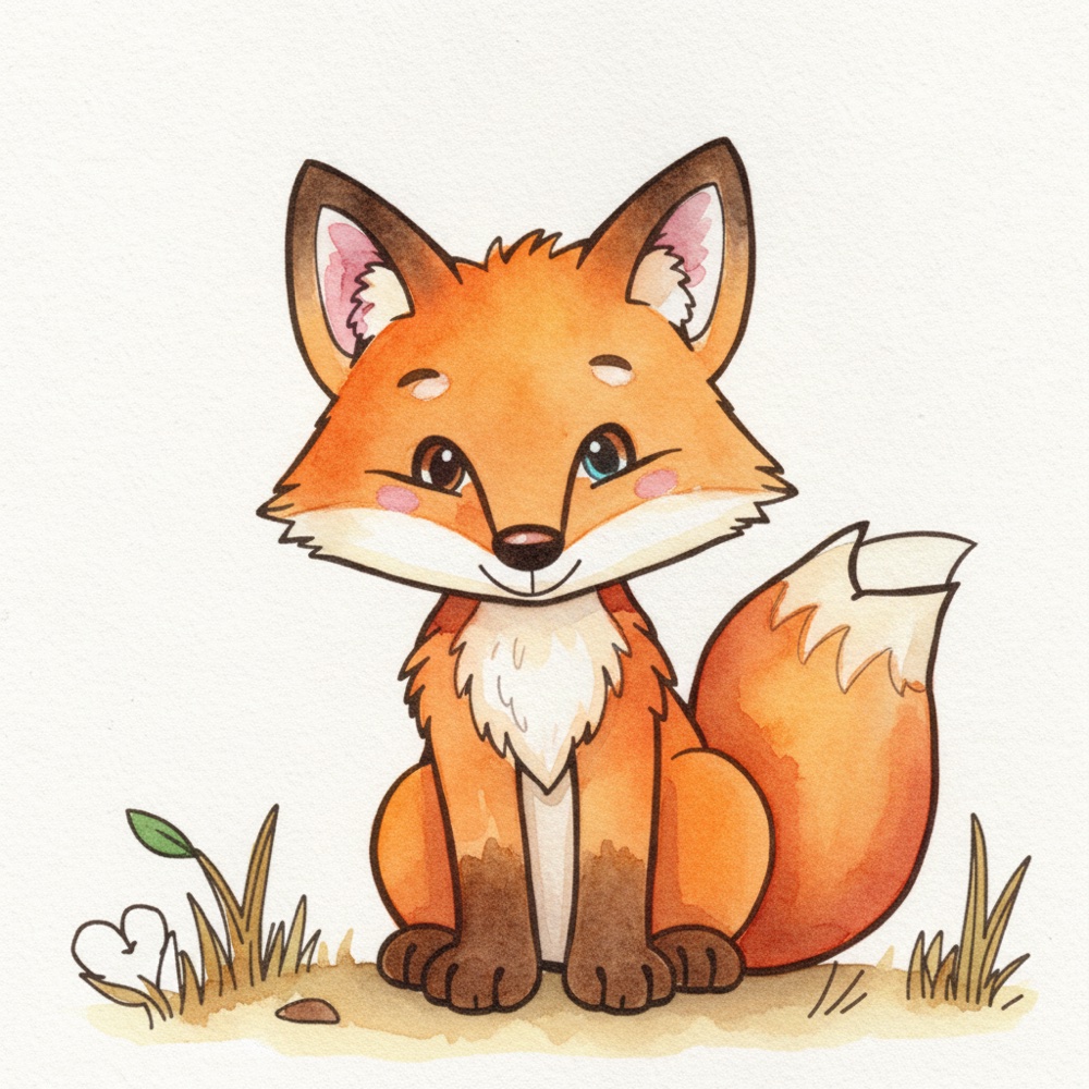 Renard — Aquarelle