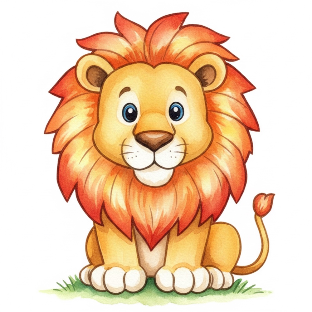 Lion — Aquarelle