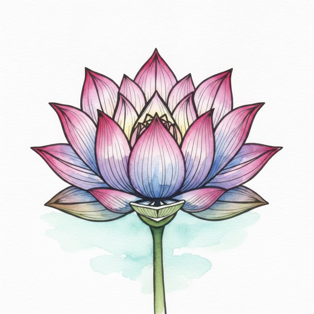 Lotus — Aquarelle