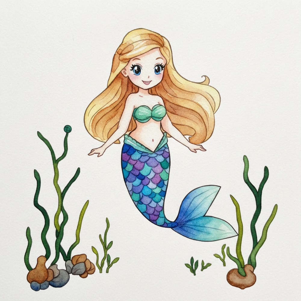 Sirène — Aquarelle