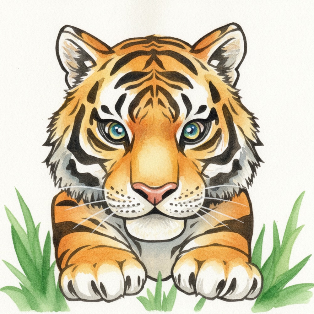Tigre — Aquarelle