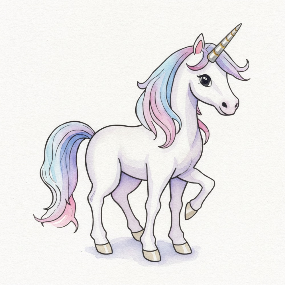 Licorne — Aquarelle