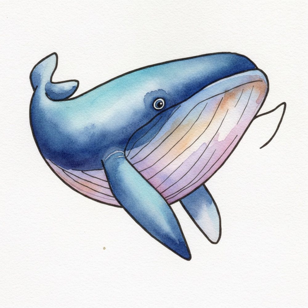Baleine — Aquarelle