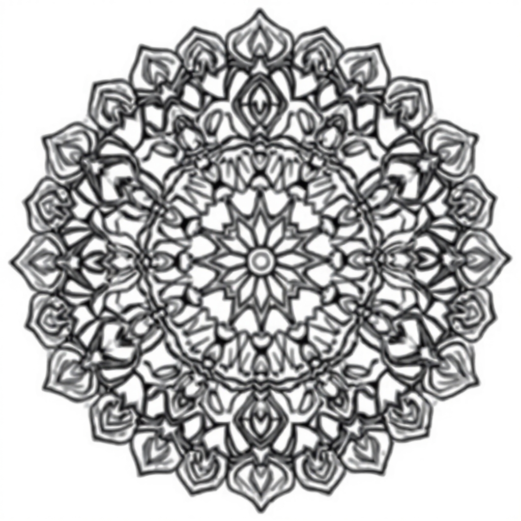 Geometrisches Mandala Ausmalbild