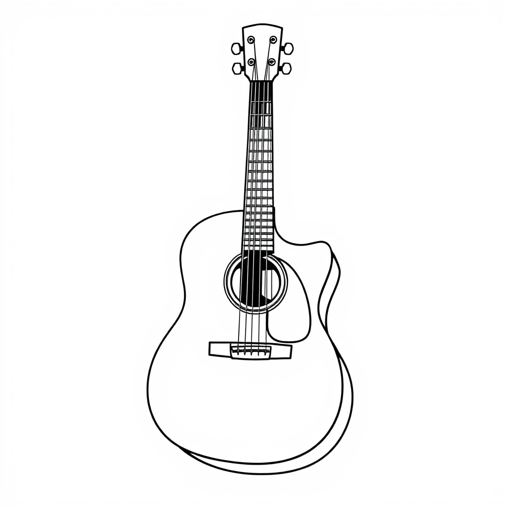 Chitarra Disegno da colorare