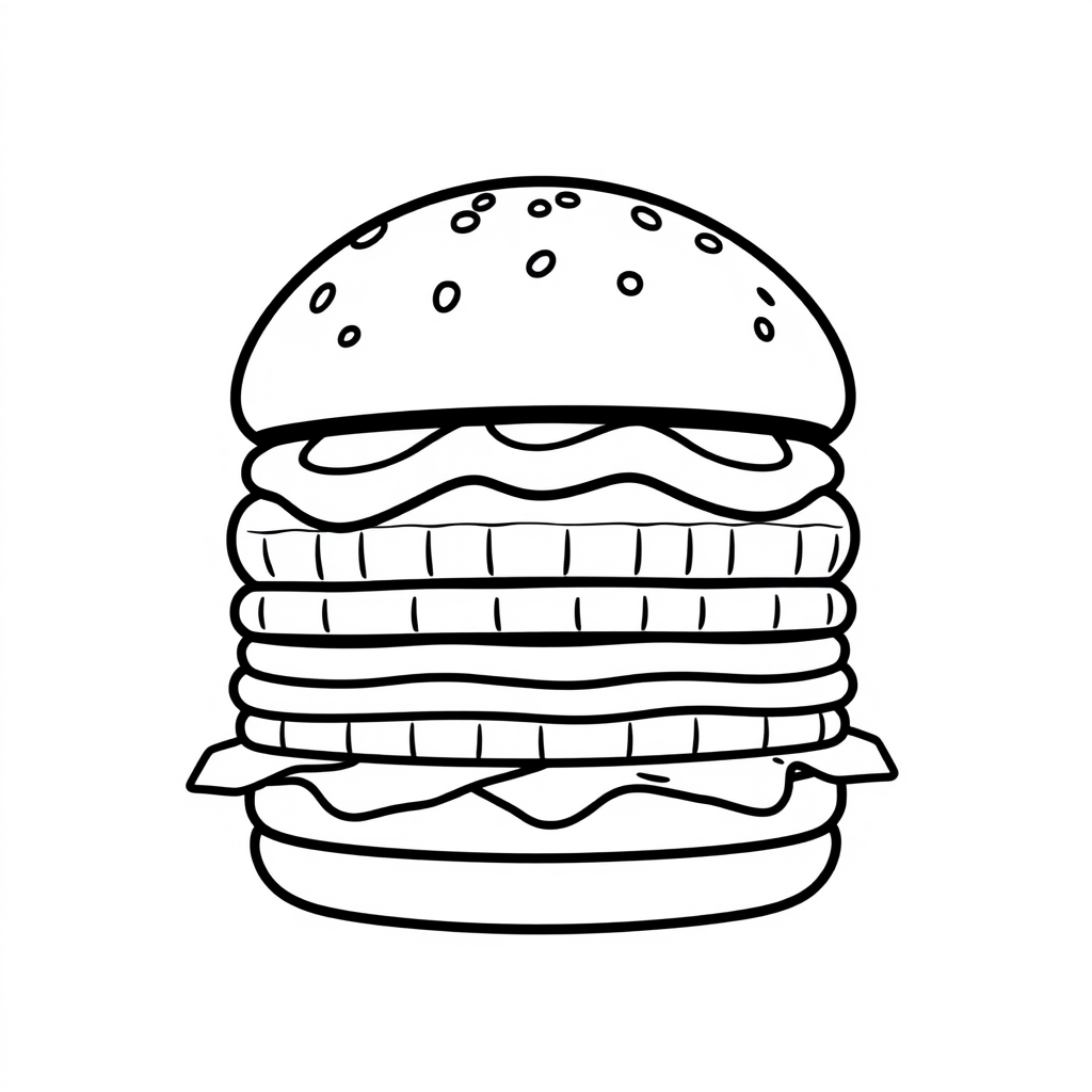 Hamburguesa Dibujo para colorear