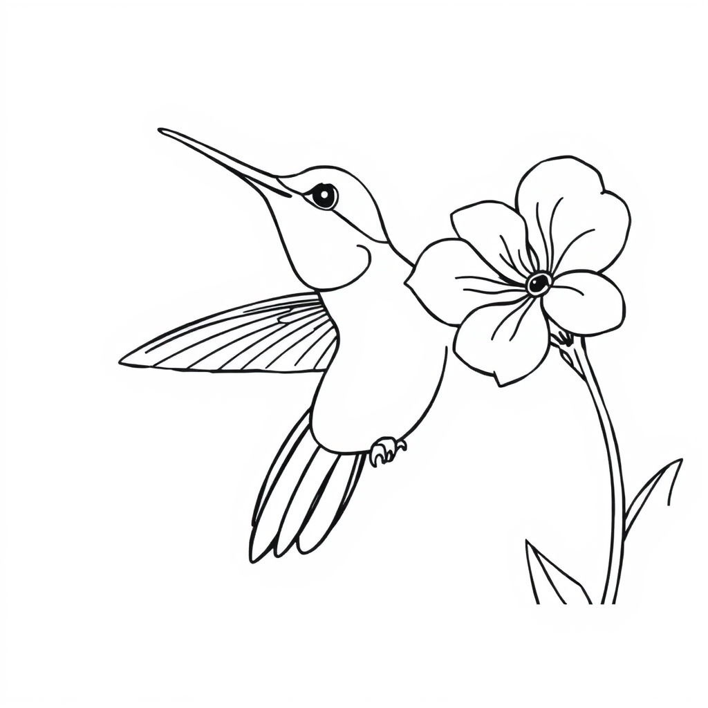 Colibrí Dibujo para colorear