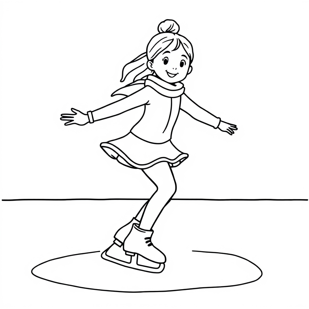 Schlittschuhlaufen Ausmalbild