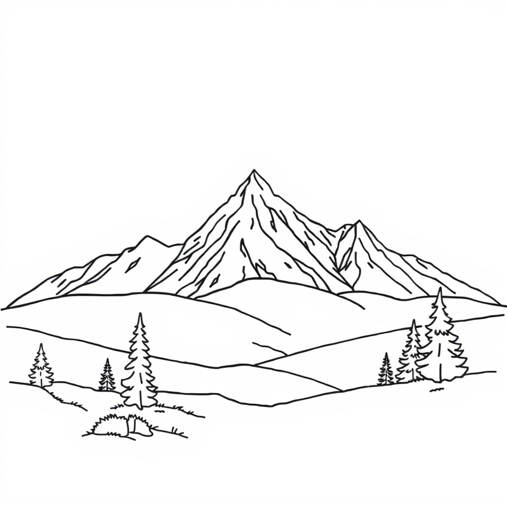 Berg Ausmalbild