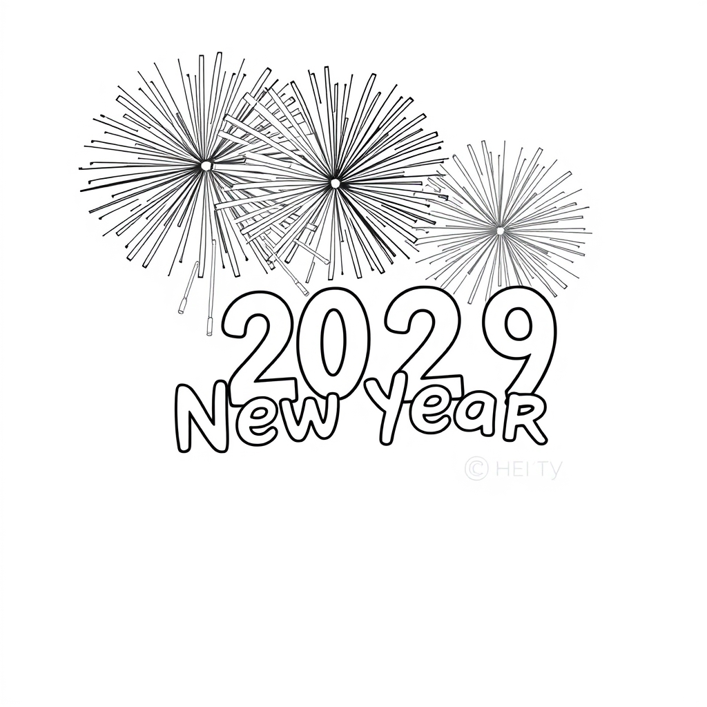 Neujahr Ausmalbild