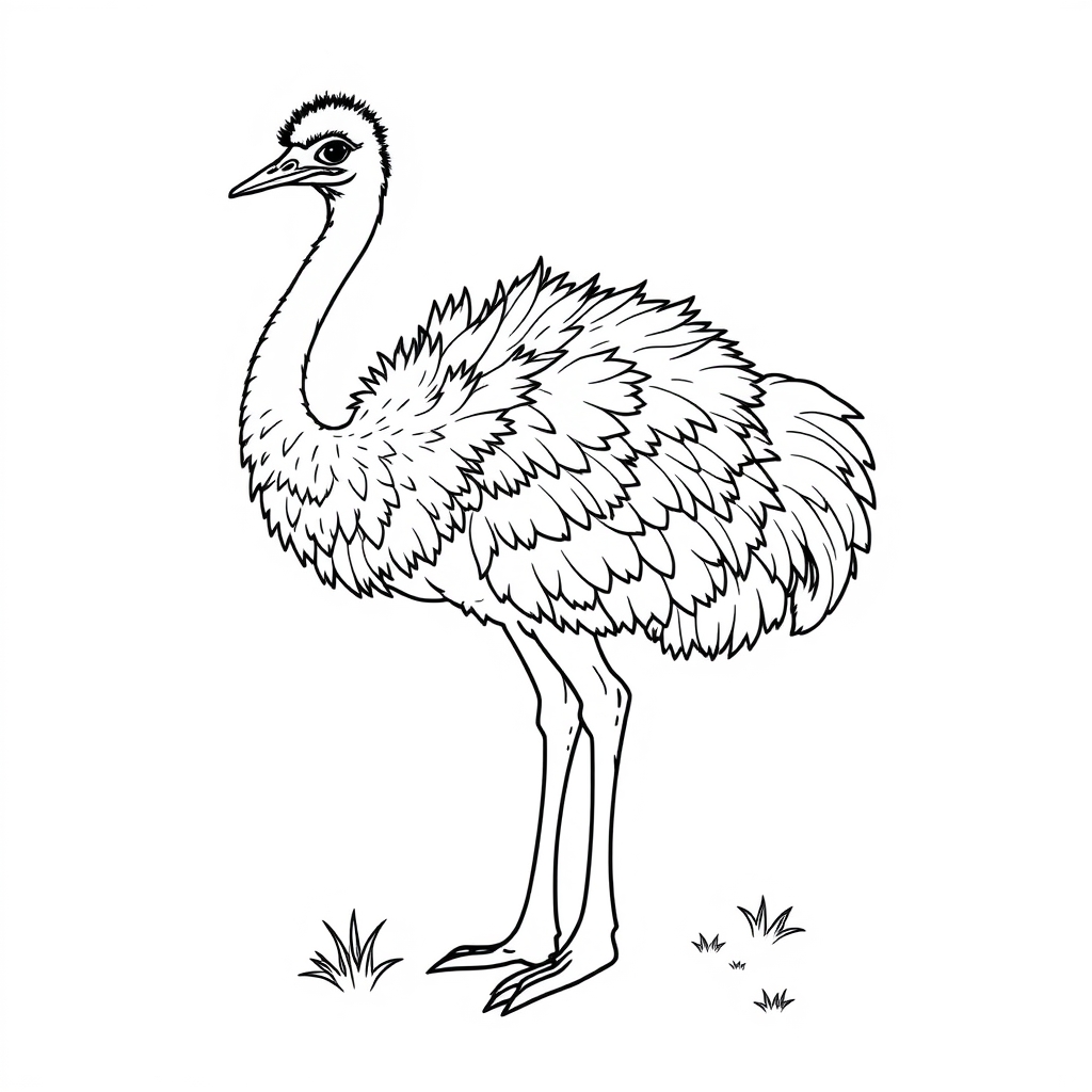 Avestruz Dibujo para colorear