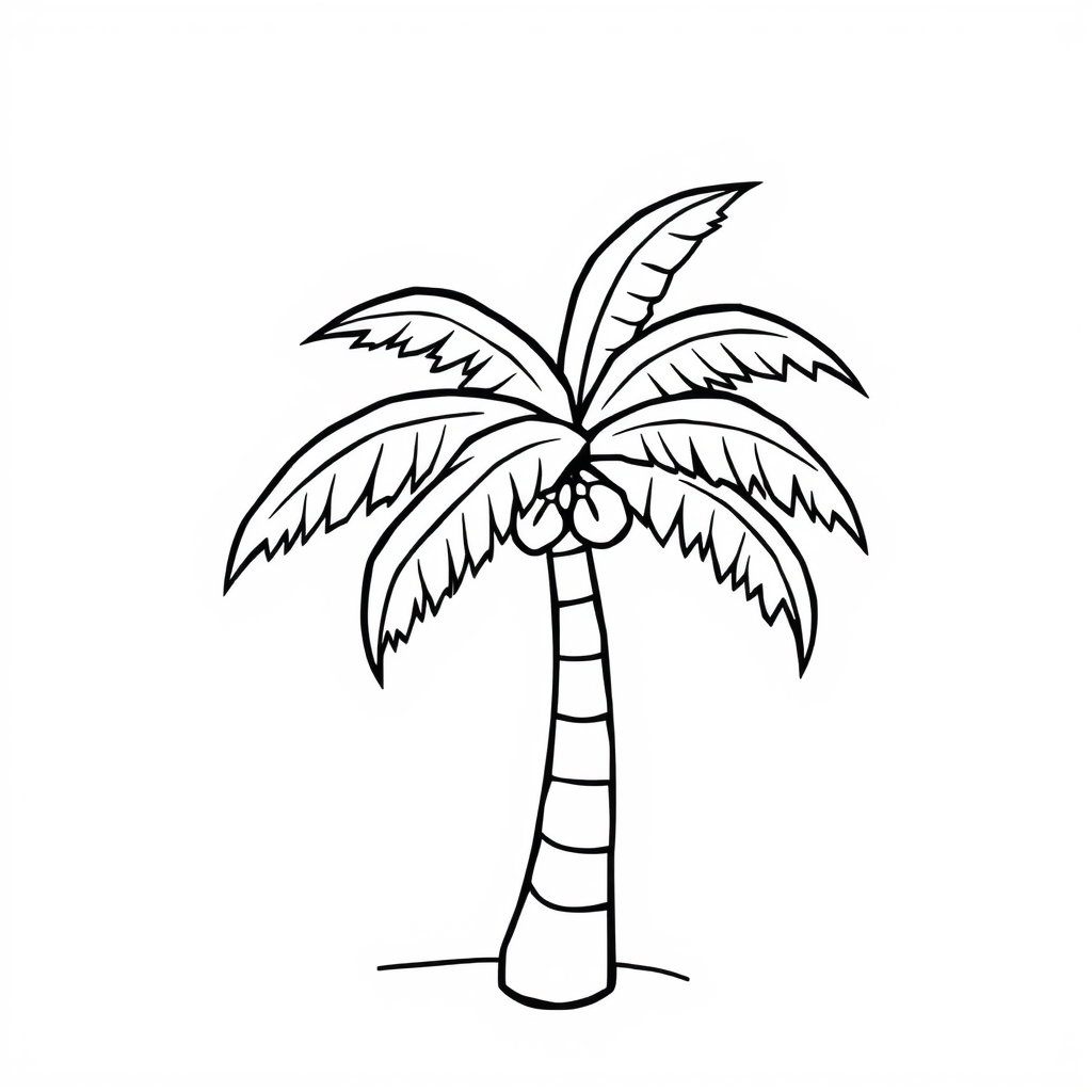 Palm Tree Coloring Page