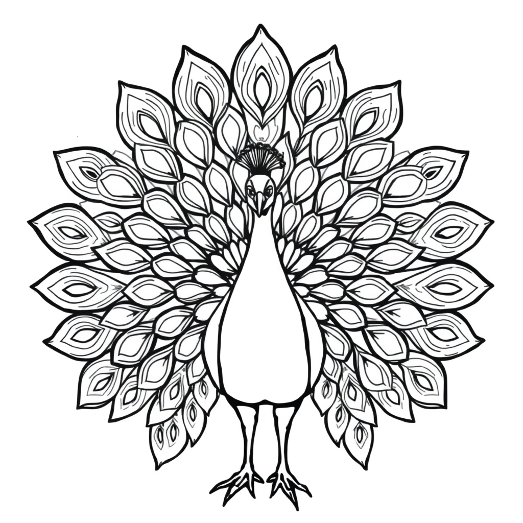 Pavo real Dibujo para colorear