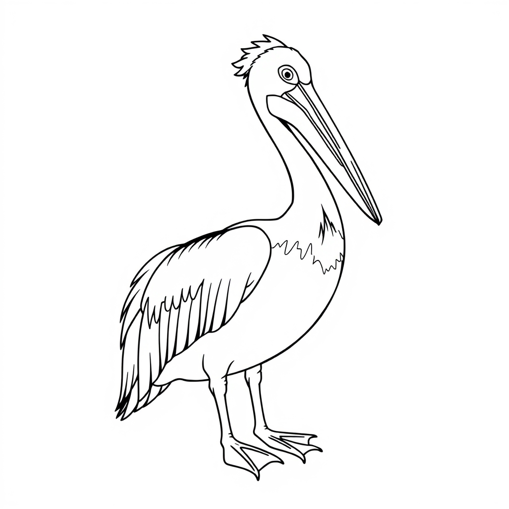 Pelícano Dibujo para colorear