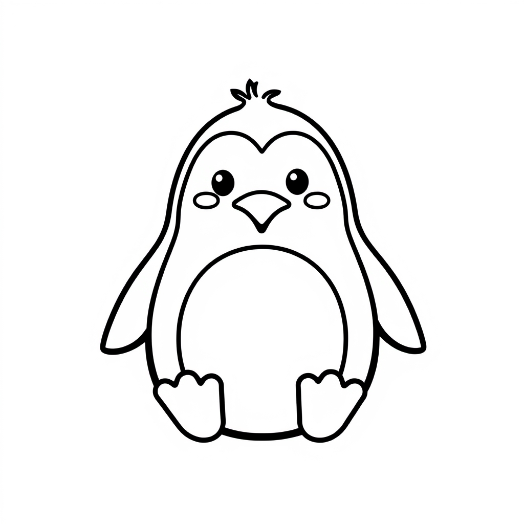 Pingüino Dibujo para colorear