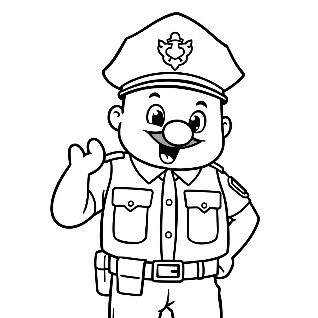 Poliziotto Disegno da colorare