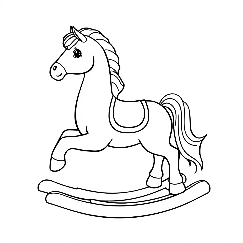 Rocking Horse Coloring Page