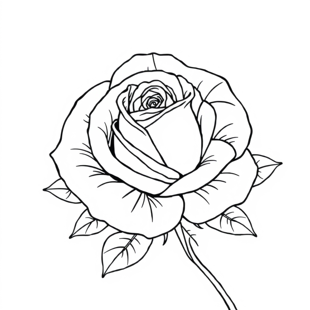Rose Ausmalbild