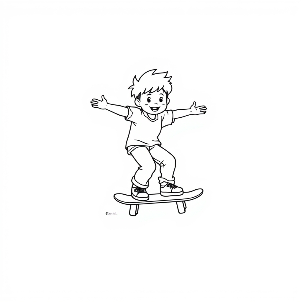 Skateboard Ausmalbild