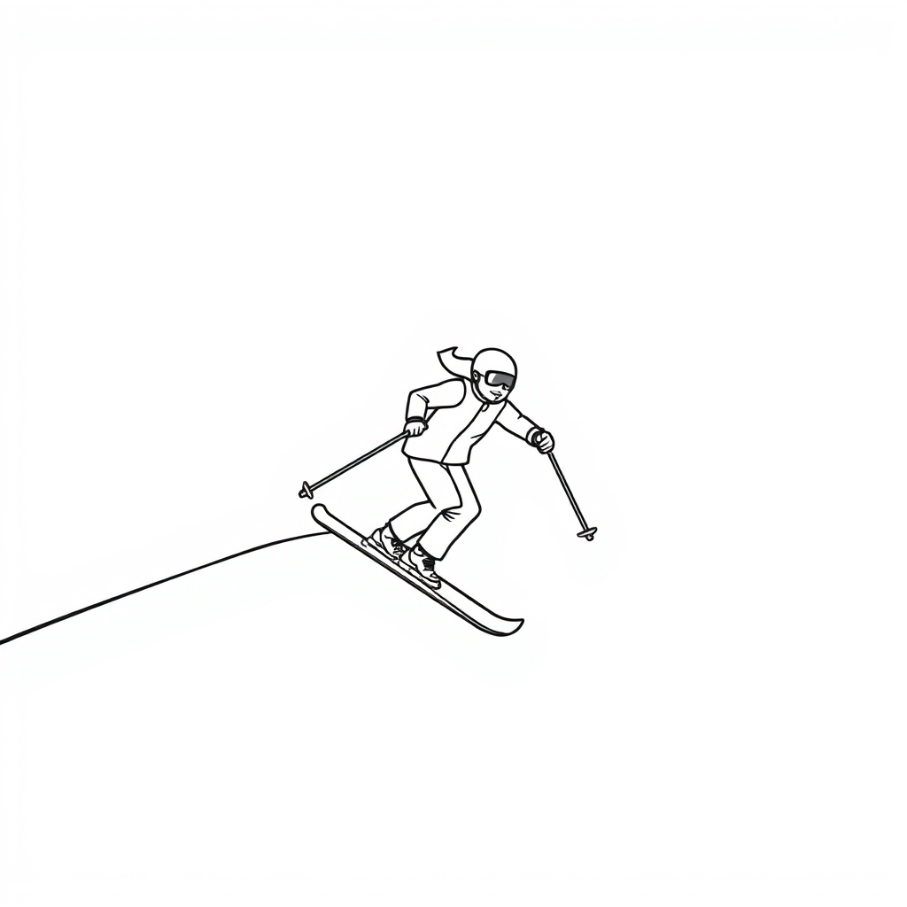 Skifahren Ausmalbild