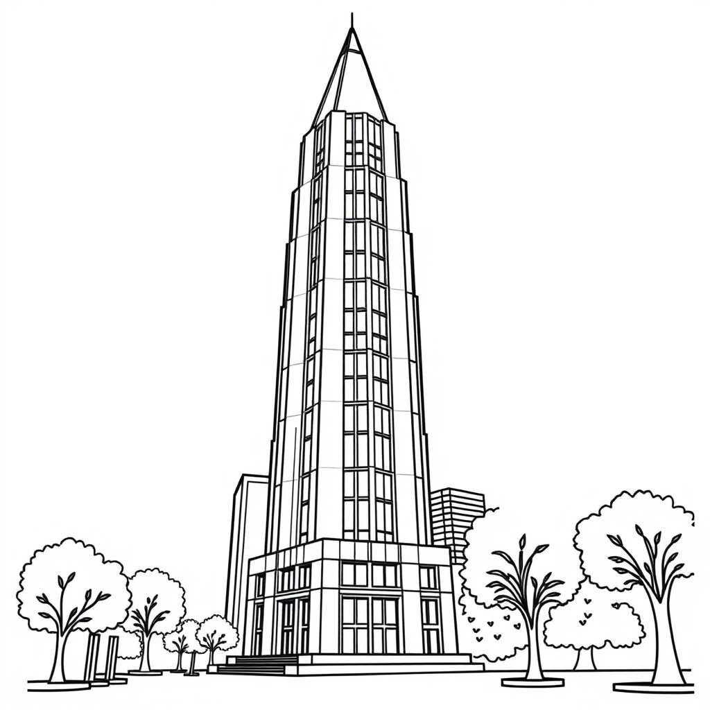 Rascacielos Dibujo para colorear