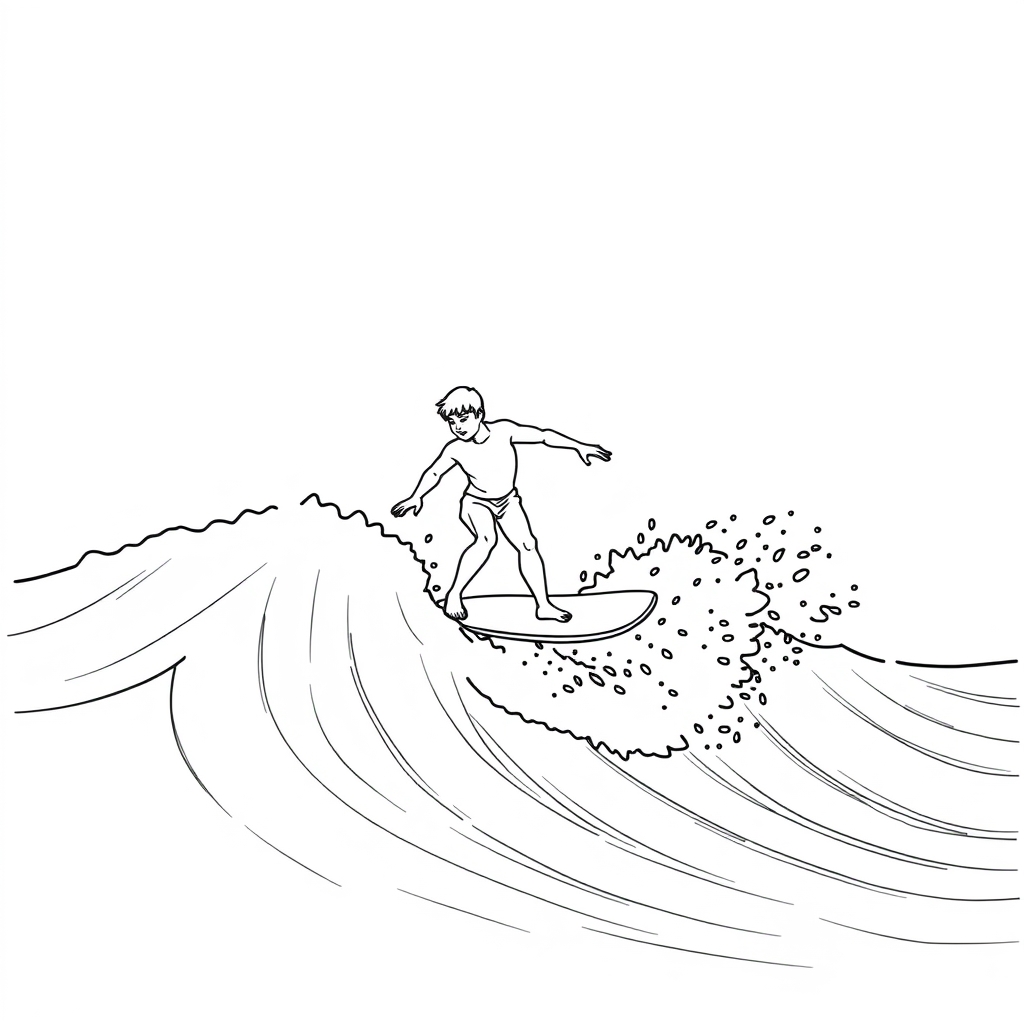Surfen Ausmalbild