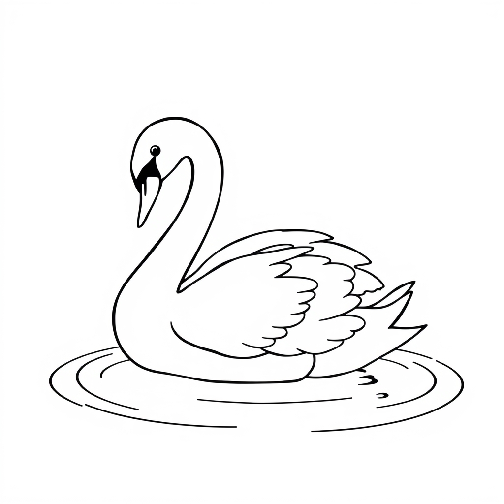 Cisne Dibujo para colorear